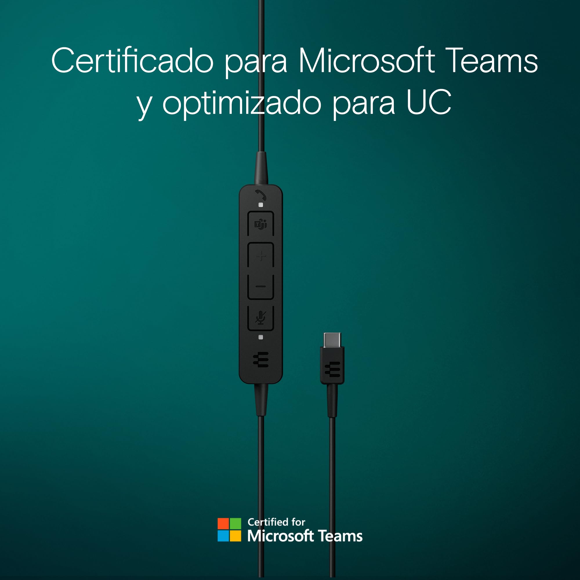 EPOS Auriculares con micrófono y USBSENNHEISER C10, Cascos con Cable con una conexión USBSencilla y Flexible y tecnología BrainAdapt, Negro, C10 USB-C