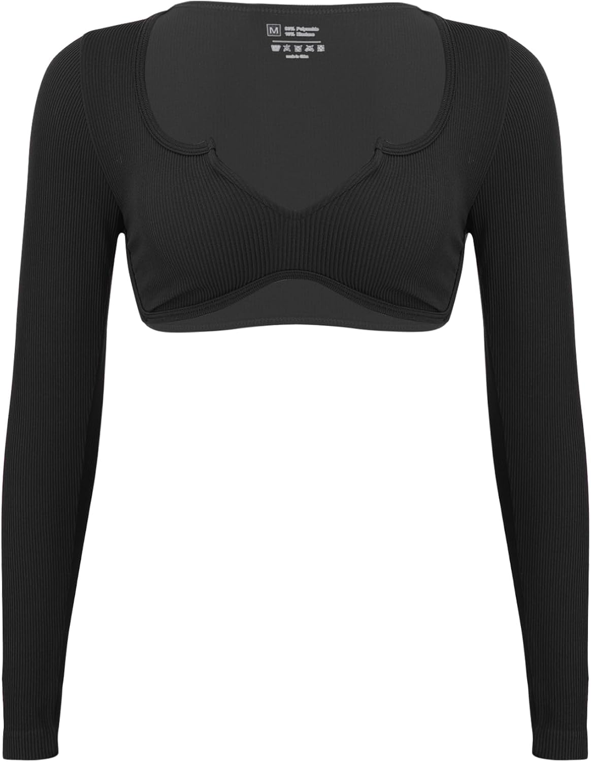 YiZYiF Latin Dance Tops for Women Cropped Long Sleeve Yoga Crop Top Bolero Shrugs Ballet Cover Up