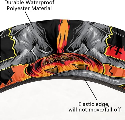Miniatura 3 de Mantel redondo de Halloween, impermeable, resistente a derrames y arrugas, lavable, reutilizable, espantapájaros, fantasma, borde elástico, de