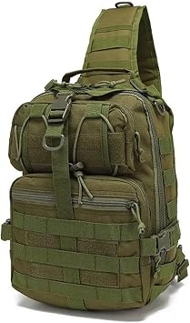 Chest Bag Waterproof Oxford Single Shoulder Bags Tactical Chest Bags Big Capacity Crossbody Bags Camouflage Chest BagGreen
