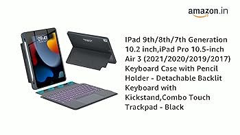 Combo Keyboard Case For iPad 9th/8th/7th Generation 10.2 inch