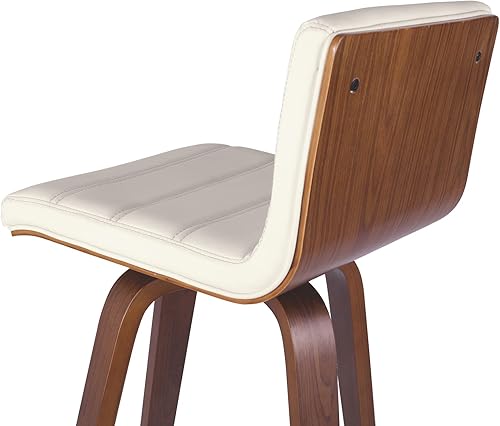 Miniatura 7 de RêveLife Juego de 2 taburetes de bar giratorios de 29 pulgadas con respaldo, tapizados de cuero sintético moderno de mediados de siglo, sillas de