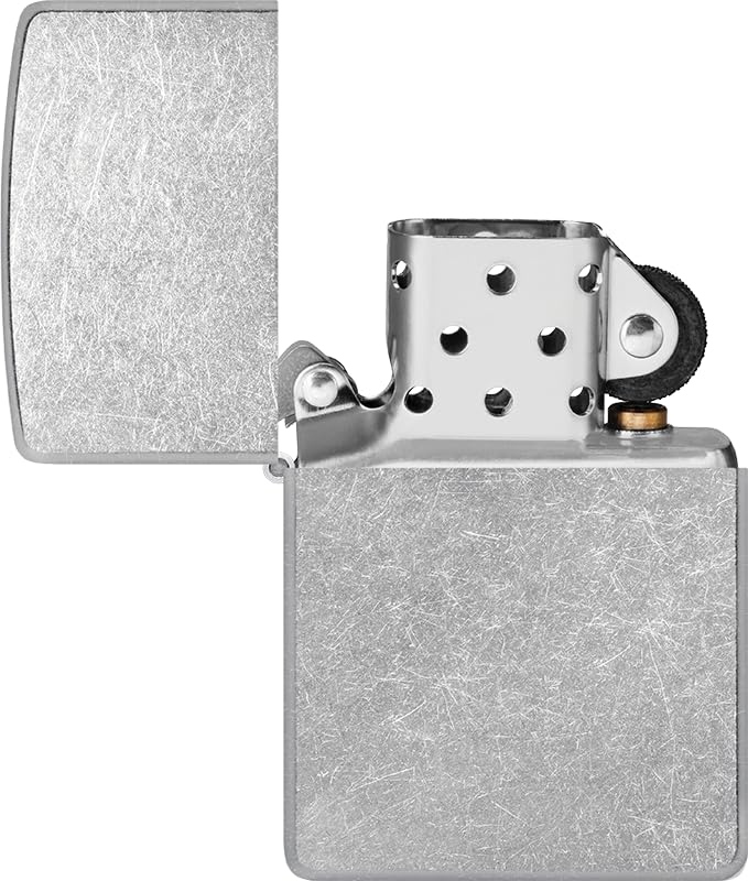 Image of Zippo Stainless Steel Classic Street Chrome, Silver, Pocket Windproof Fuel Premium Lighter (BIS Certifed)