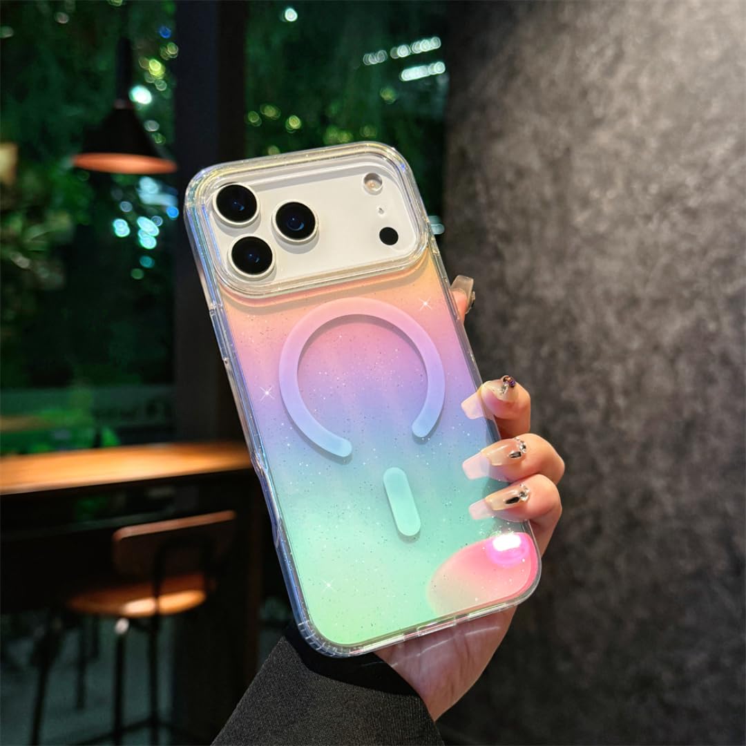 Coque iPhone 17 paillettes dégradées magnétique protégeant sans masquer le design - 8
