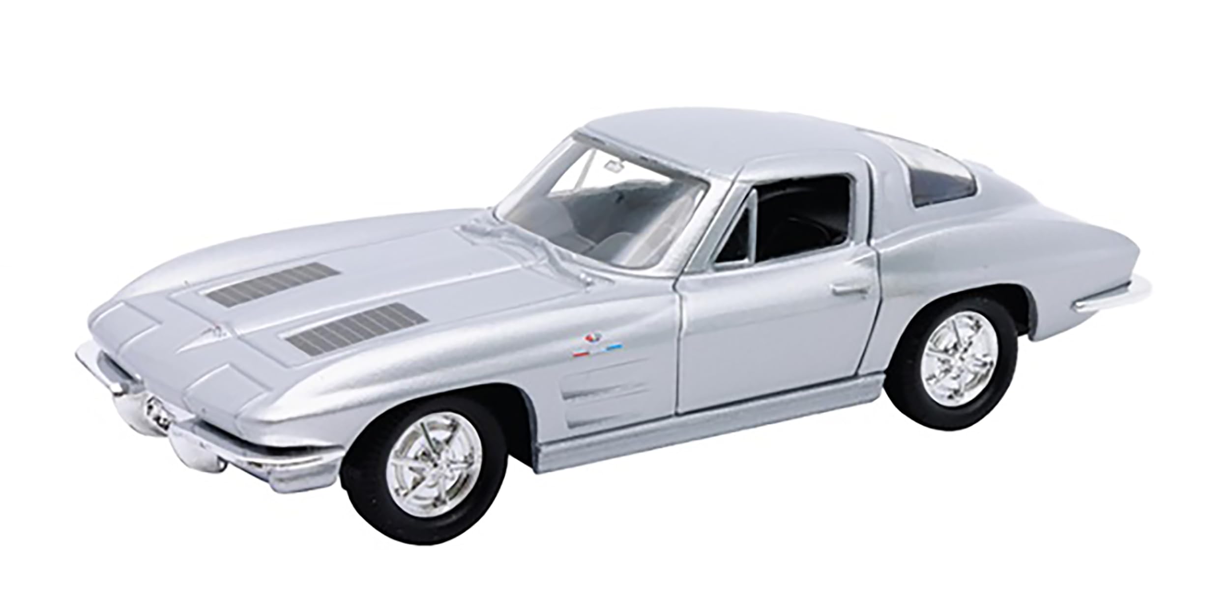 Toi-Toys Chevrolet Corvette 1963 Model Car Metal Model Car Toy Car 4 Variants 94 (Metallic Silver)