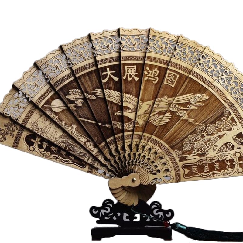 Éventail chinois en bois sculpté le cadeau de pendaison de crémaillère idéal