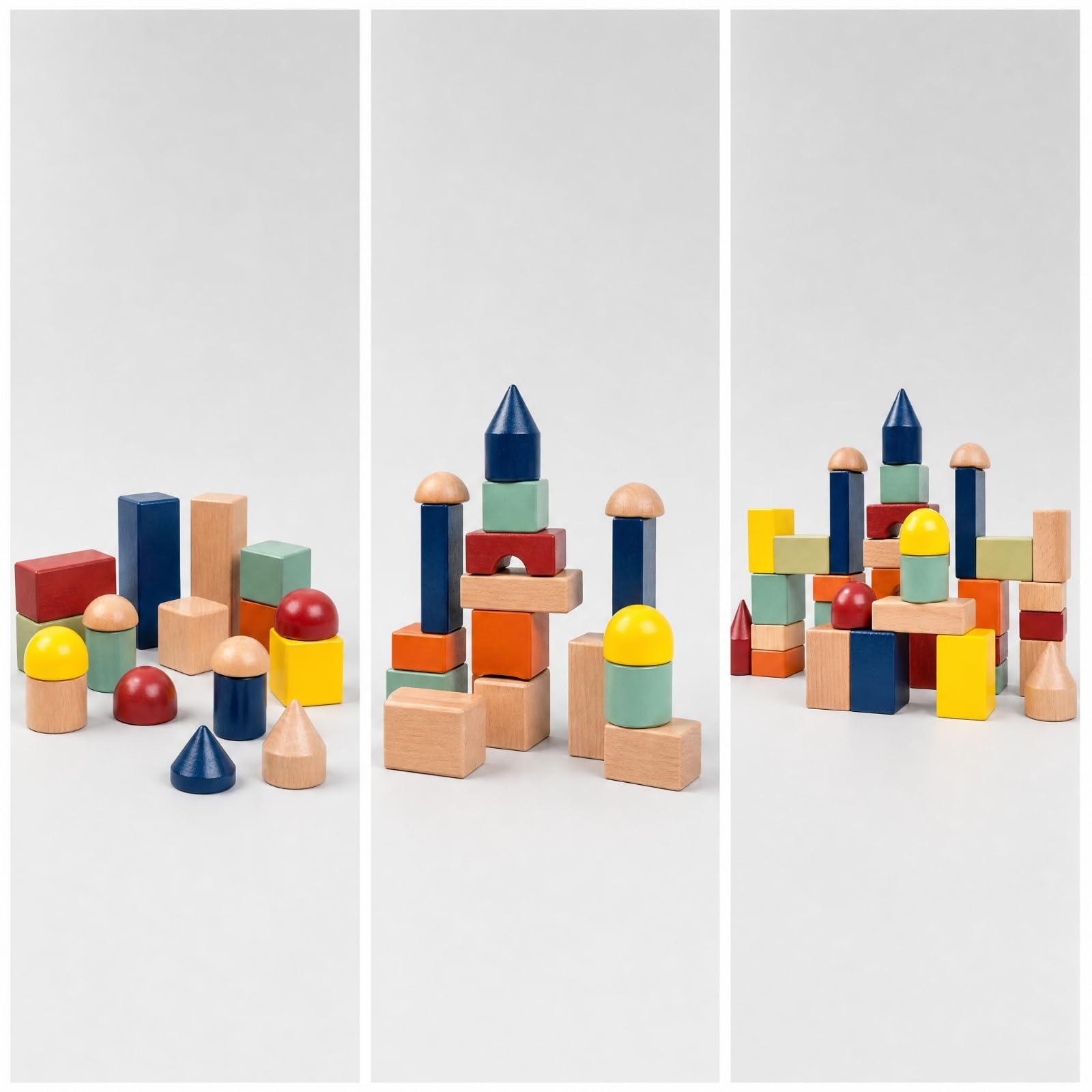 Milageto Juego Bloques con Formas Geométricas Variadas Colorido Juguete Bloques Voluminosos Seguro para Casa