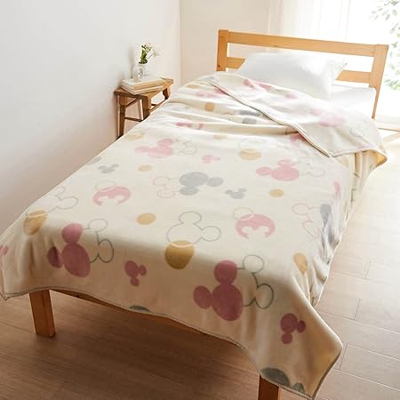 Amazon ベルメゾン ディズニー 2枚 合わせ毛布 あったか なめらかな ブランケット 毛布 メルトロ ミッキーモチーフ アイボリー シングル ブランケット 毛布 オンライン通販