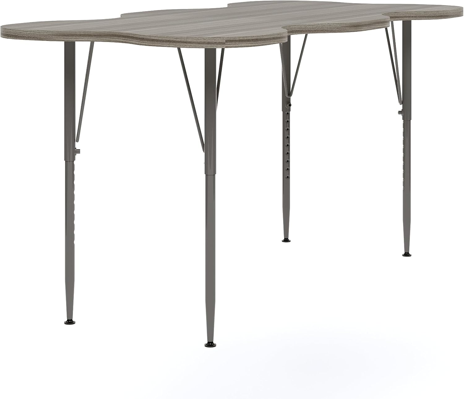 Tot Mate My Place Large Rectangular Kids Activity Table, Adjustable Height 21" to 30", Laminated Wood Desk for Classroom, Ready-to-Assemble, Shadow Elm Gray, 60" W x 30" D