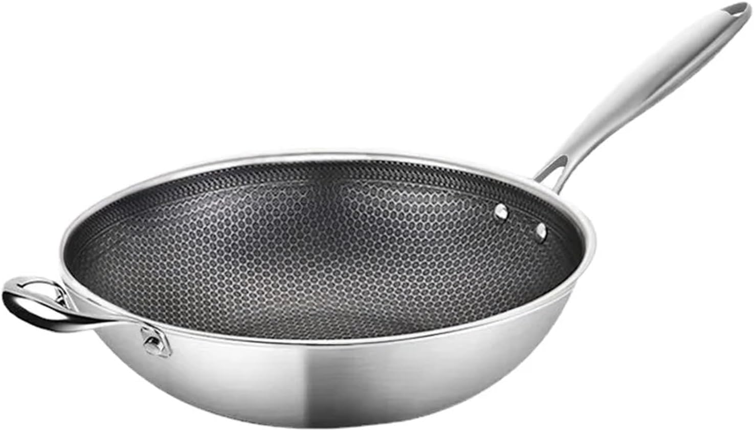 Non-Stick Stainless Steel Honeycomb Pan For Gas And Induction Cooktops, 32cm/34cm(E 32CM double-side)