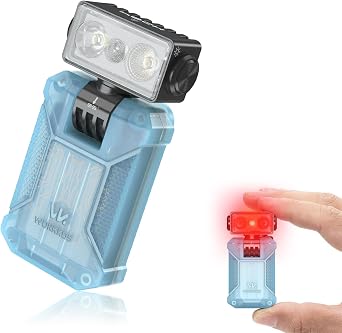 Wurkkos HD04 Mini EDC Flashlight, 750 Lumens Rechargeable LED Flashlight | 180 Rotatable Head, 3-in-1 Spot/Flood/RGB Modes, IPX6 Waterproof, Magnetic Function, Suitable for Camping, Emergency Blue