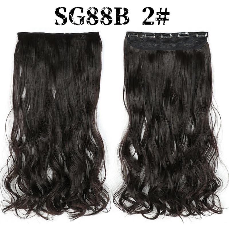 Image of 24 inch Heat Resistant Clip In Synthetic Straight Hair Extensions - Synthetic Hair Extension /Ponytail Long Braided Ponytail With Elastic Hair Ties Synthetic Hair Extensions (Style 11)