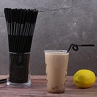 Vista 5 de [Envueltas individualmente] 100 popotes de plástico flexibles negros, popotes flexibles desechables, 10.2 pulgadas de largo y 0.23 pulgadas