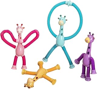 2PCS Telescopic Suction Cup Giraffe Toy, 2023 Novel Kids Suction Cup Toys,Shape-Changing Giraffe Telescopic Tube Suction Toys(Color Mix)
