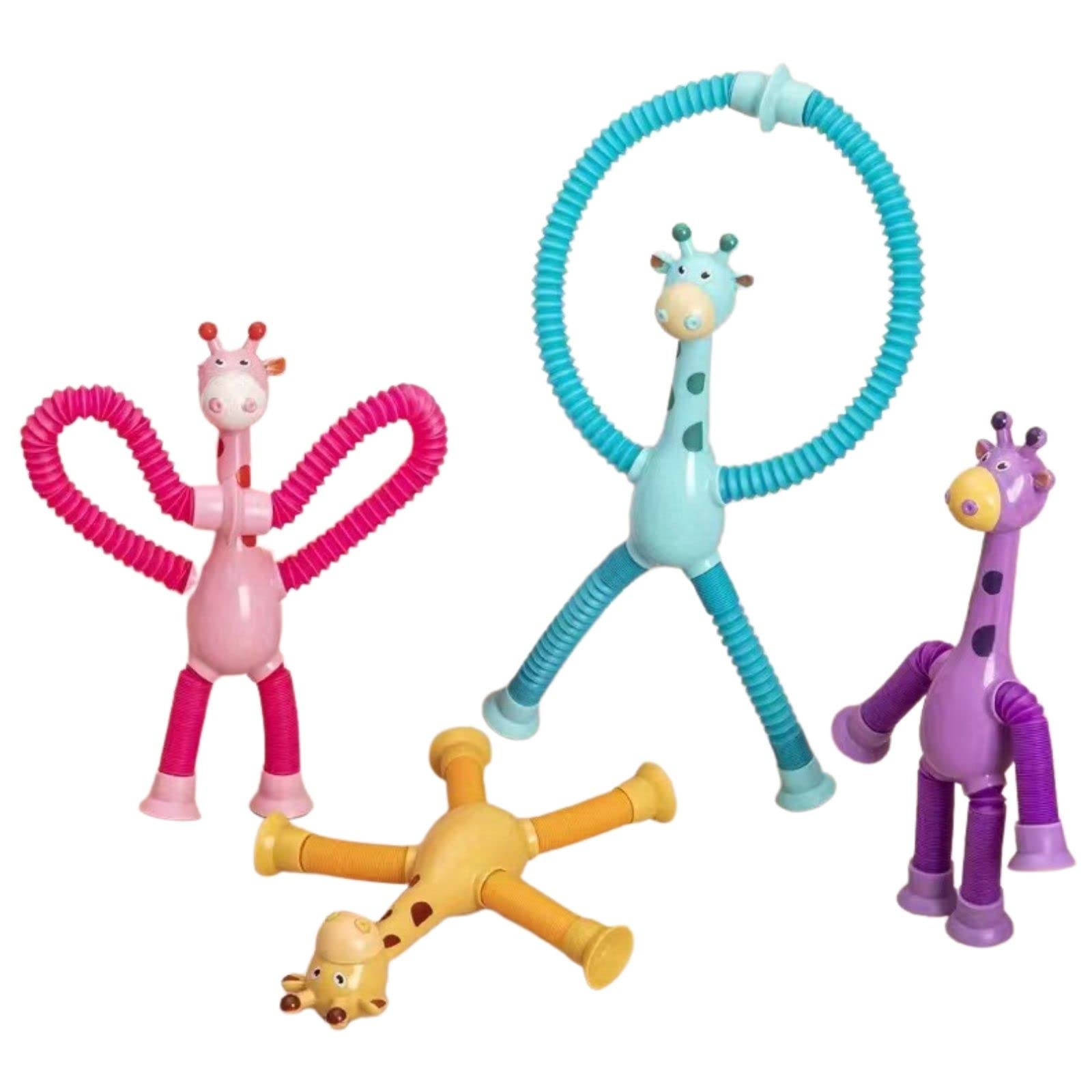 2PCS Telescopic Suction Cup Giraffe Toy, 2023 Novel Kids Suction Cup Toys,Shape-Changing Giraffe Telescopic Tube Suction Toys(Color Mix)