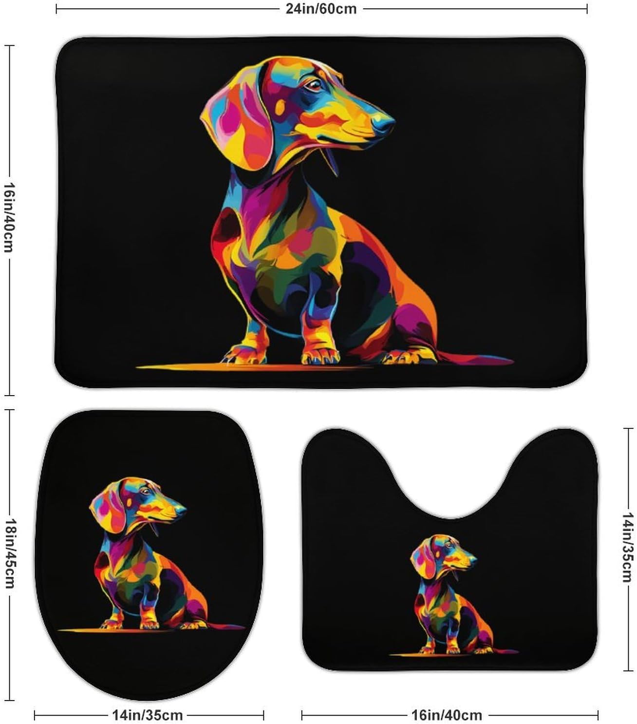 Colored Dachshund Dog Boys Girls Short Sleeve Shirts Graphic T-Shirts Crewneck Casual Printed Tee