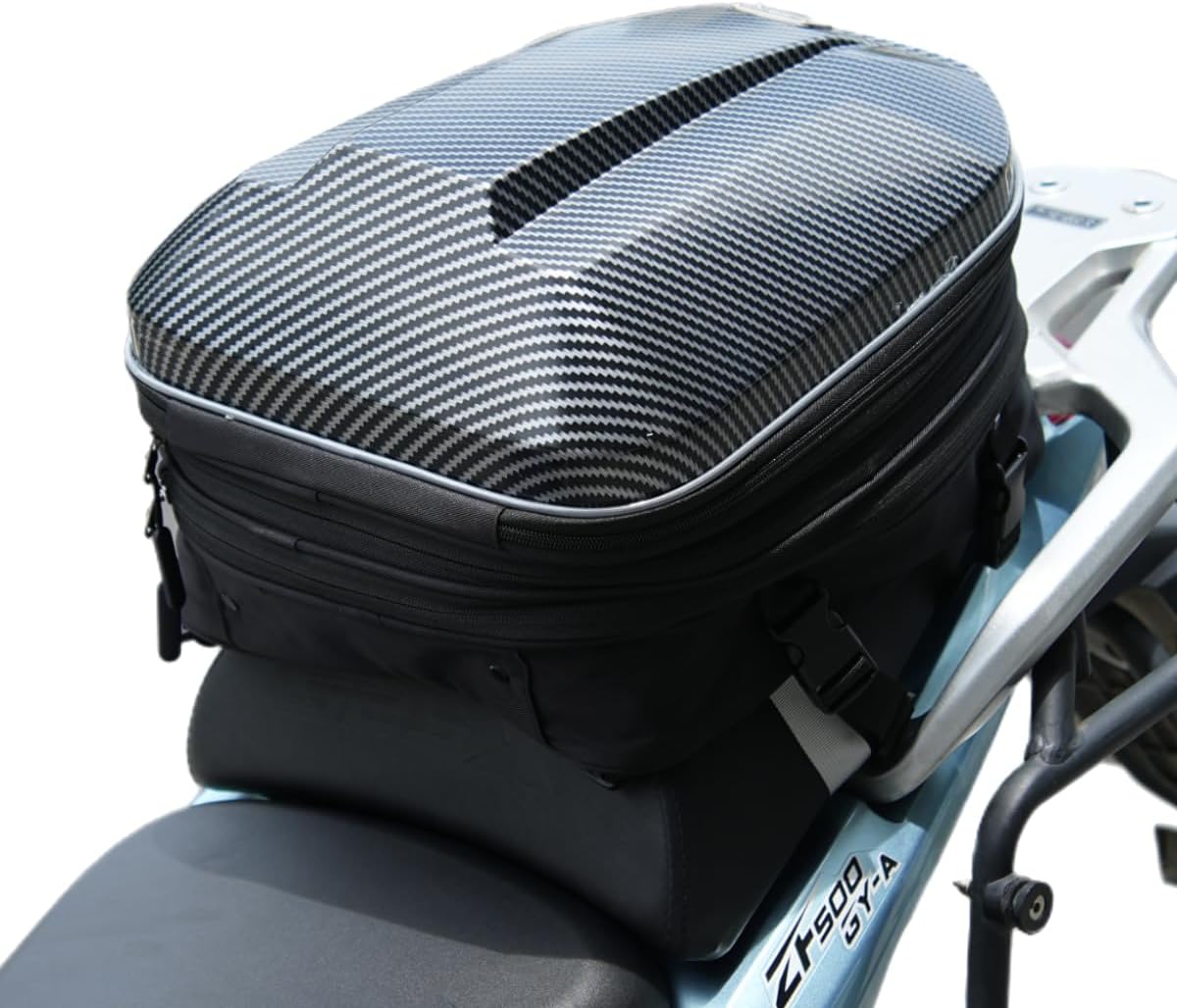 Motorcycle Tail Bag, Waterproof Hard Shell, Dual Use Universal Helmet Backpack, Multifunctional Large Capacity Rear Seat Bag, Expandable Storage Box