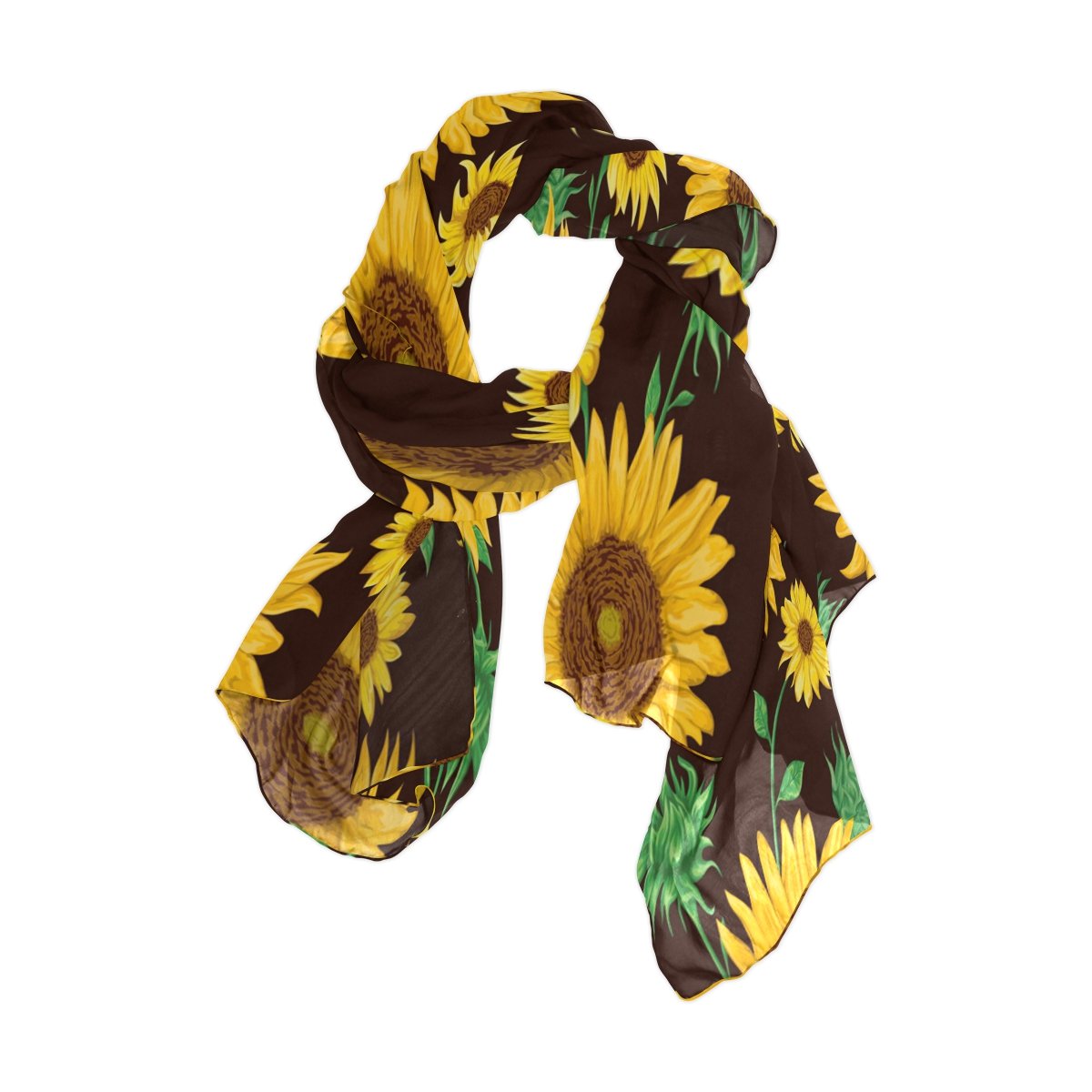Use7 Fashion Shabby Chic Sunflower Chiffon Long Scarf Shawl Wrap