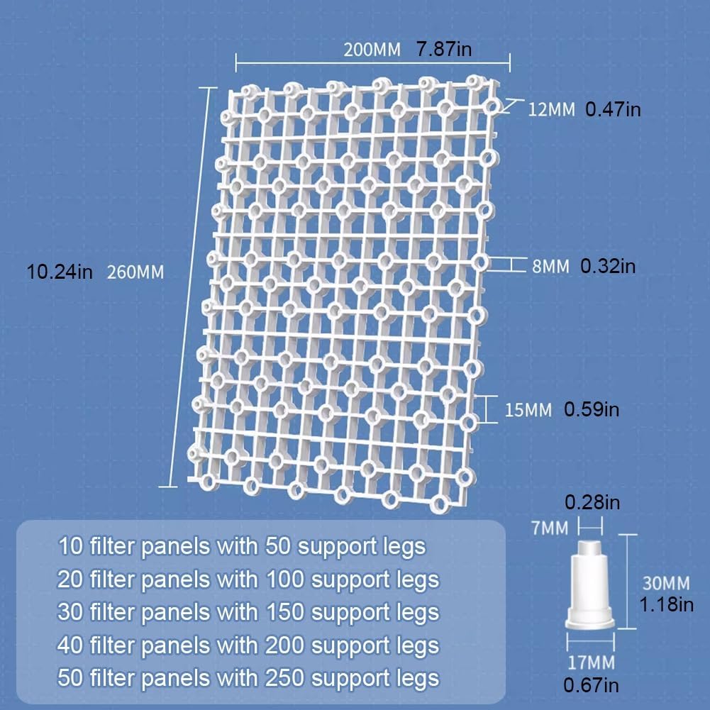 GZHERVICES Fish Tank Isolation Plates, Sand Divider Board for Aquarium Bottom, Pad for Gravel Bed, Fish Tank Bottom Plate Splicing Combination Clapboard(Black,26x20cm-10pcs)