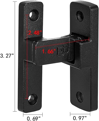 Miniatura 2 de Paquete de 2 cierres de puerta de granero negro mate, cerradura de puerta de 90 grados, herrajes para puerta abatible, cerradura de puerta de