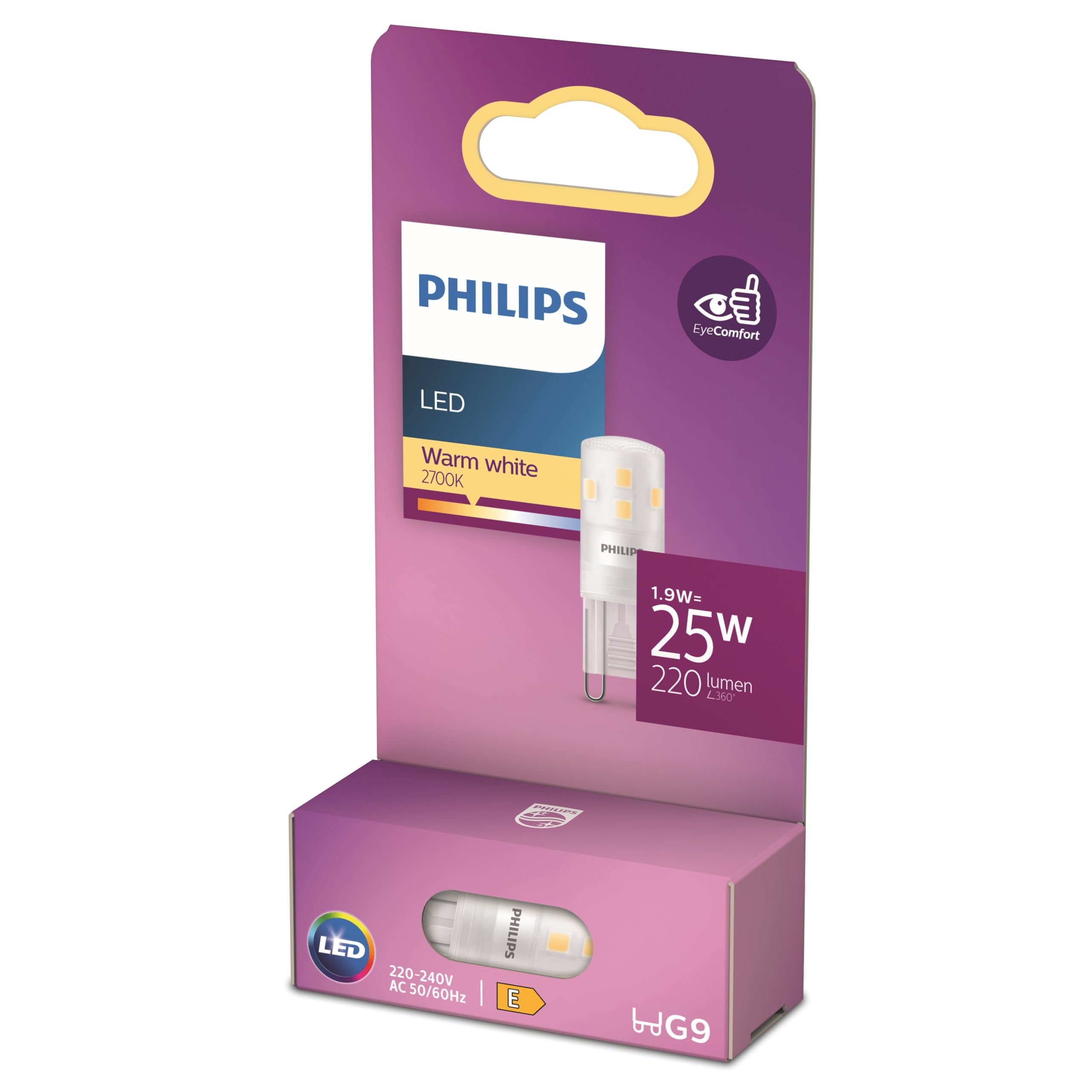 Philips LED Standard Brenner, Ersatz für 25W Halogen, G9 Sockel, warmweißes Licht 2700K, Matt