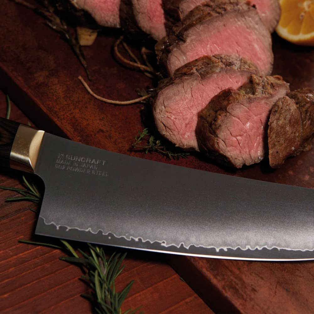 Elegancia SUNCRAFT Cuchillo universal & 3 capas SG2 acero inoxidable & biselado doble & longitud hoja 150 mm