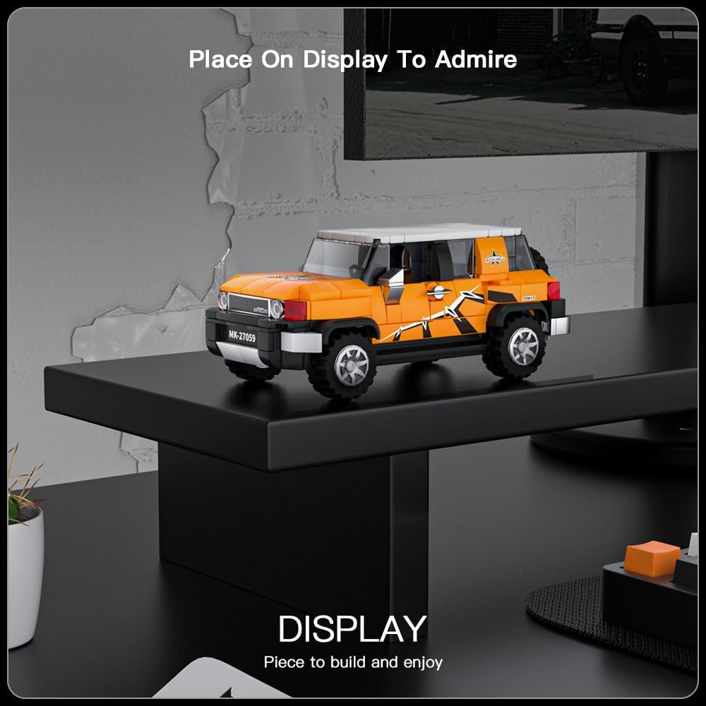 Mould King Speed Champion SUV Building Toys with Display Case, 27059 Model Car Kits, Race Car Building Kit for Adults Kids 8+ (414PCS)