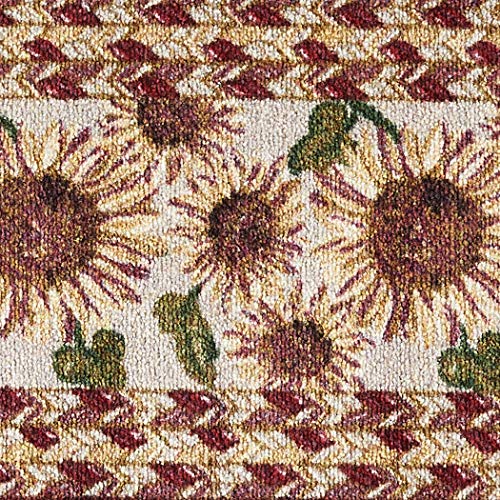 Brumlow Mills Sunflower Braided Pattern Rustic Floral Area Rug For Kitchen, Entryway, Bathroom Mat And Home Décor, 20" X 44" #TOP4