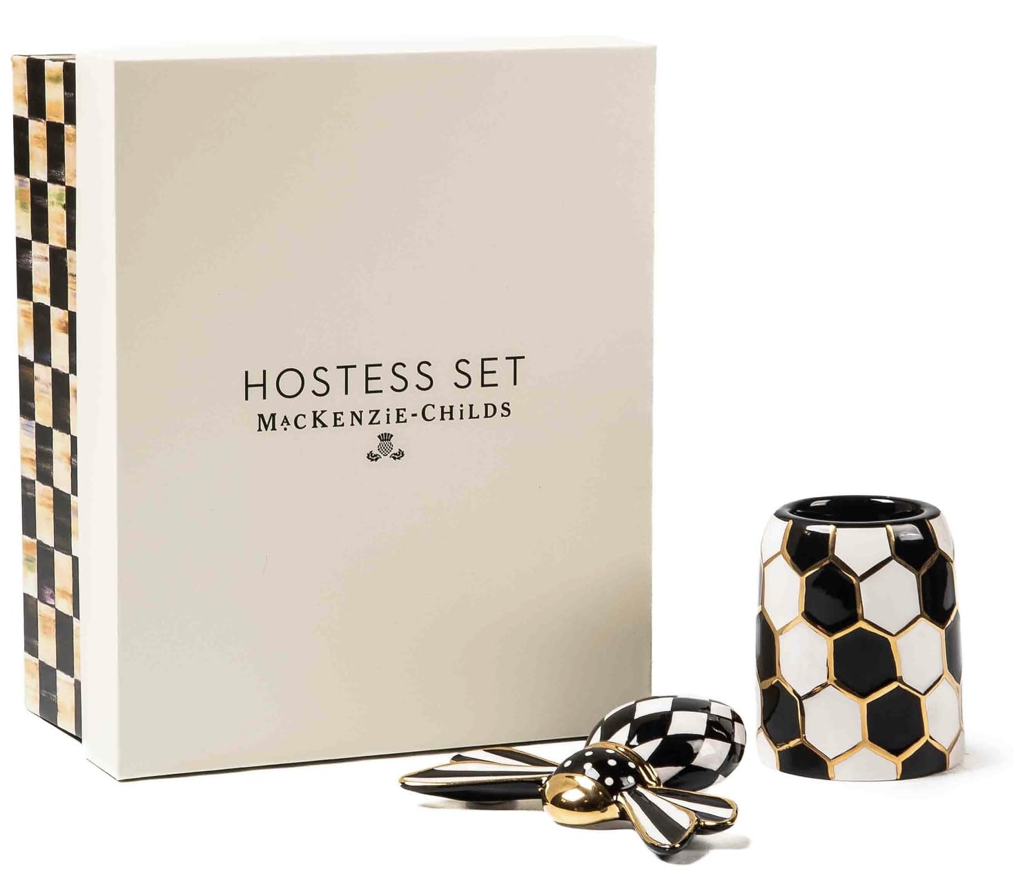 Amazon.com | MacKenzie-Childs Queen Bee Hostess Set, Normal, Black