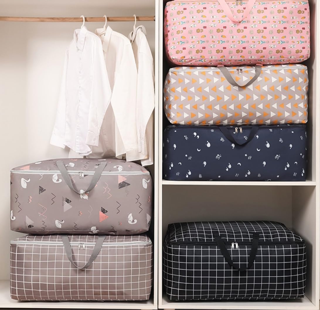 Storage Bins Pattern Storage Basket Decorative Basket Rectangular Fabric Storage Bin Organizer Basket with Handles Storage Container(B,50 * 35 * 20cm)