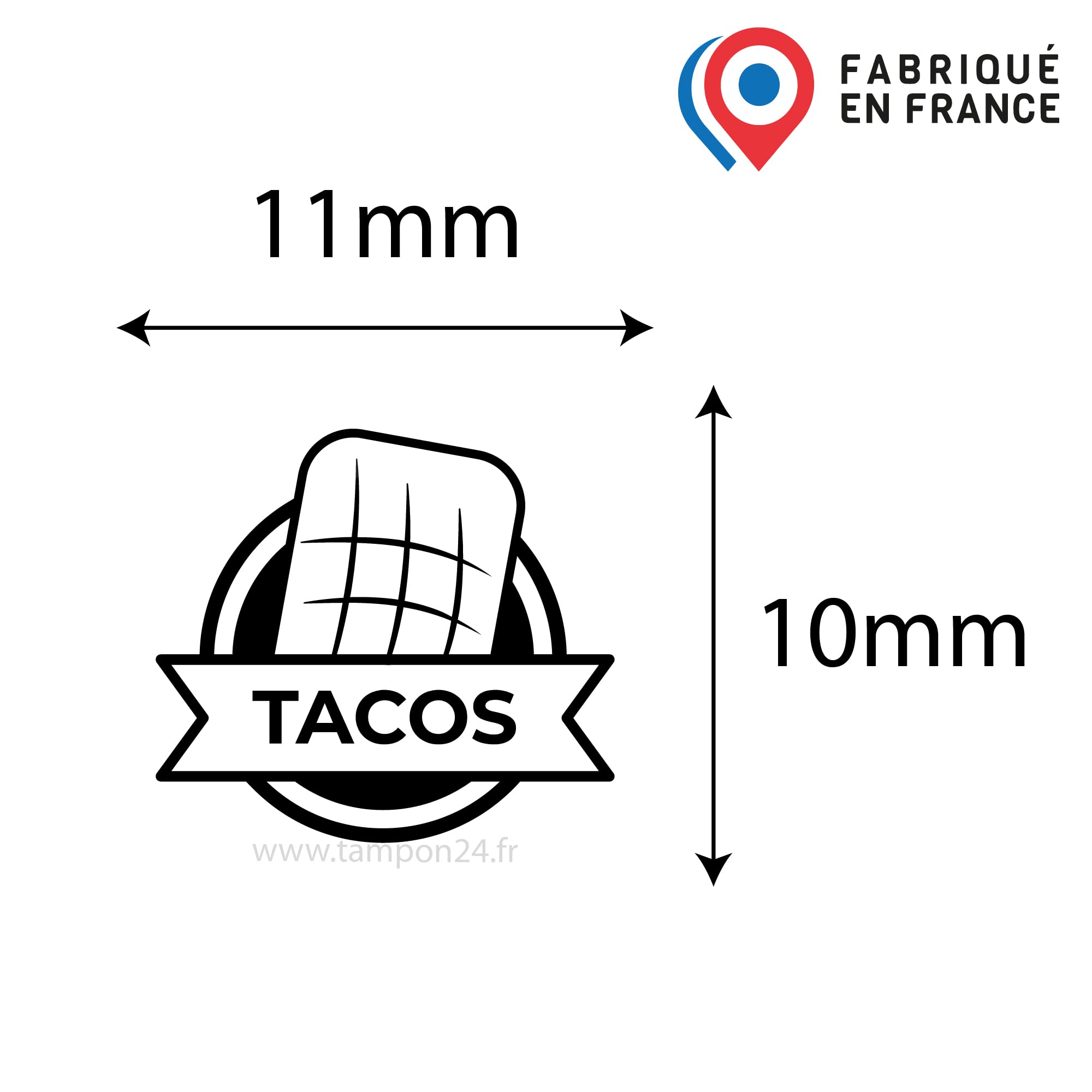 Image secondaire de Tampon Auto-Encreur Tacos pour Cartes de Fidélité - Compact et Pratique