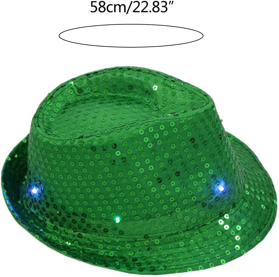 Lights Light Up Fedora Hat Themed Party Fedora Supplies Blingbling Show Dance Women