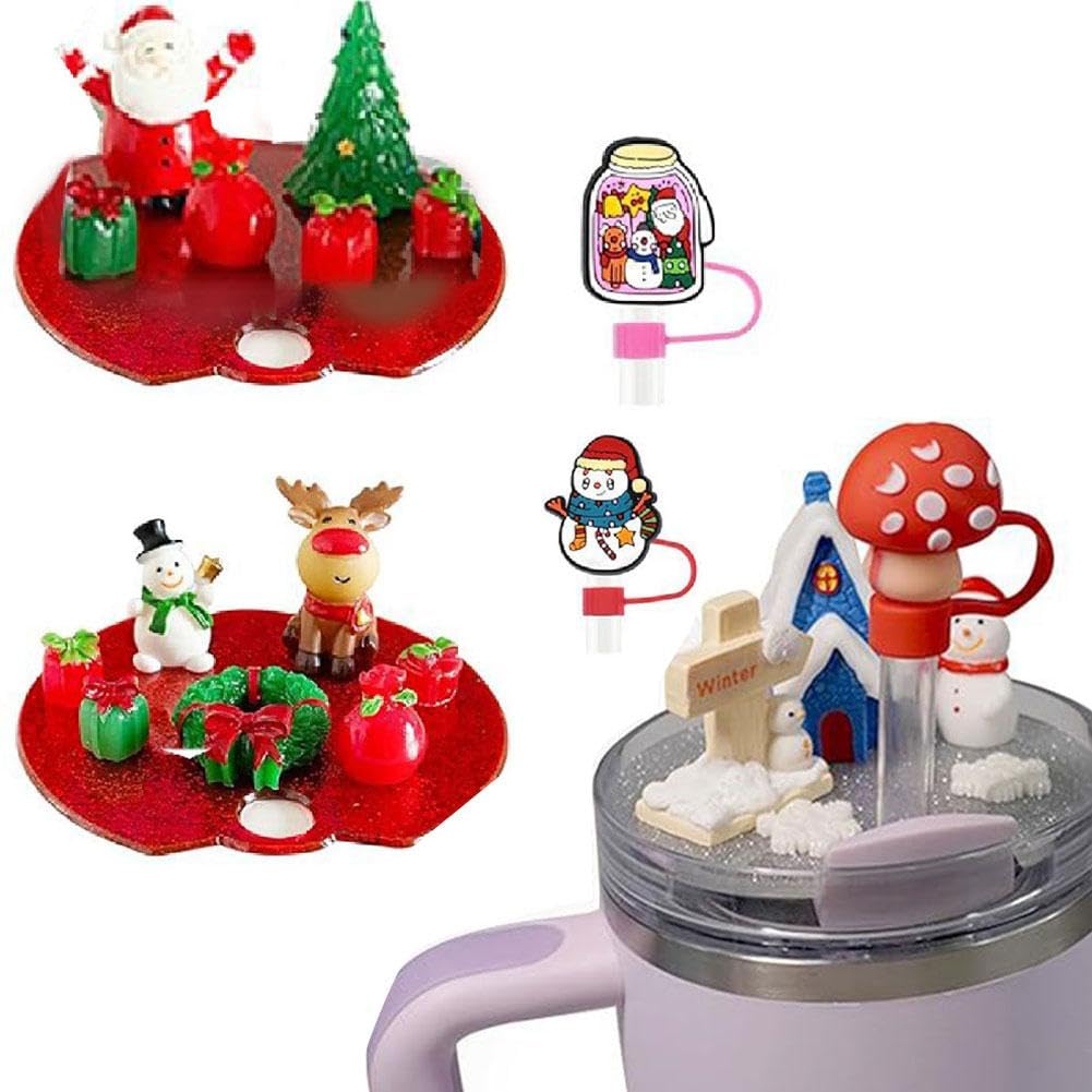 Stanley-Becher Zubehör – Niedliche Deckel-Anhänger Mit LED & Silikon-Trinkhalm-Abdeckung – Für 850 Ml & 1,2 L Becher