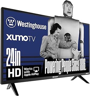 Westinghouse Televisor Inteligente de 24" Pulgadas,Xumo HD 720p, Control Remoto por Voz, con Dolby Atmos, Bluetooth, Apple AirPlay, Wi-Fi (Reacondicionada) - WX24HX2800
