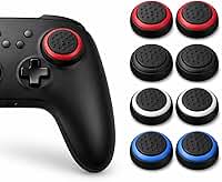 Kit 8 Grip Protetor Analógico Borracha Silicone para Controle Gamer, Compatível com PS3 PS4 PS5 (Azul,Preto,Branco,Vermelho)