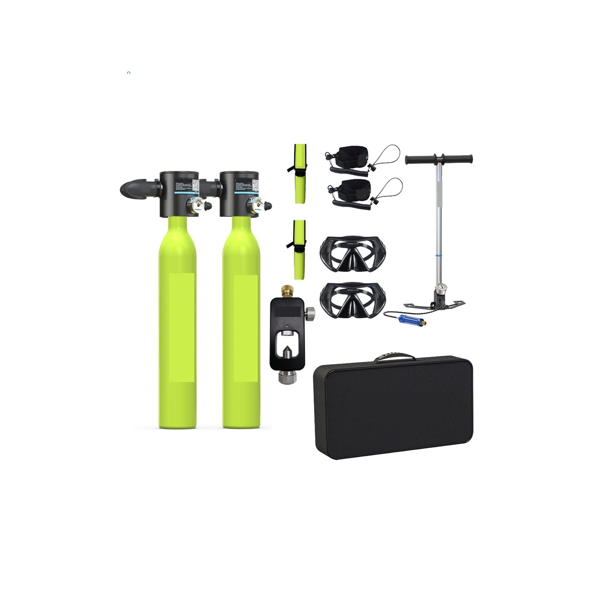 Portable Dive Cylinder, Snorkeling Mini Oxygen Cylinder Diving Teaching Underwater Rebreather Swimming Equipment Supplies(Groen)