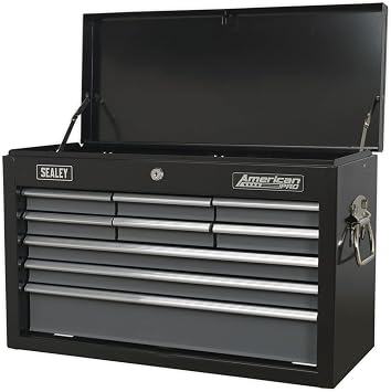 Sealey Ap2509B Topchest 9 Drawer With Ball Bearing Runners - Black/Grey