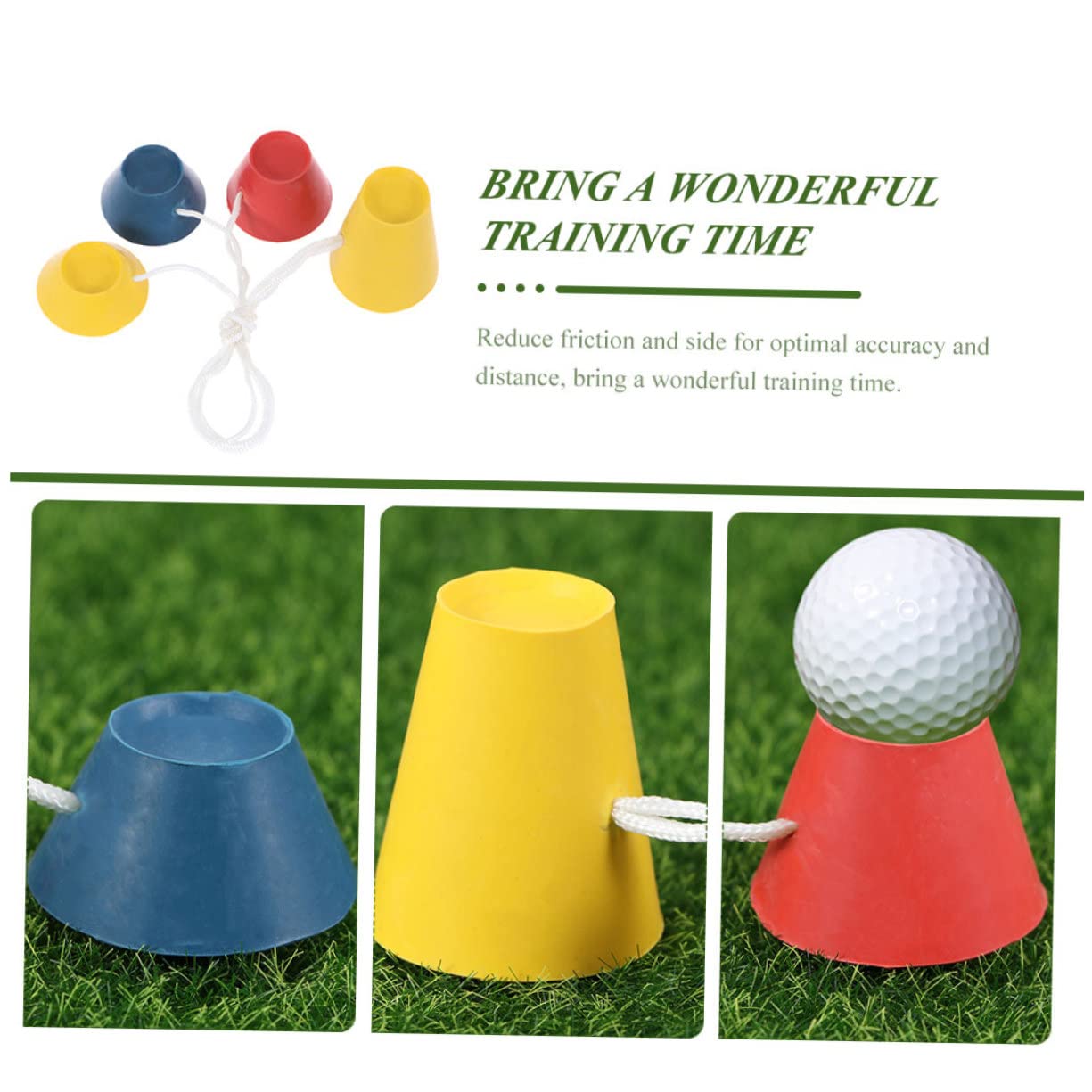 WOONEKY 48piezas Golf Tees De Caucho Soportes para De Golf Bases Duraderas y Decorativas para Entrenamiento Al Aire Incluye