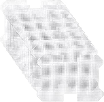 FREEBLOSS 12Pcs Plastic Mesh Canvas Sheets Needlepoint Canvas Mesh for Crochet Purse Making Crafting Knit Crochet Project for 7.28x2.36x4.13inch Bag