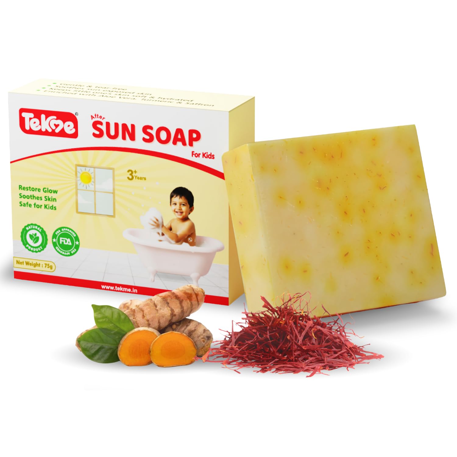 After Sun Soap for Kids | Gentle Tan Removal & Daily Use Kids De-Tan Soap with Saffron, Turmeric, Papaya & Aloe Vera | Safe for Sensitive Skin | Natural Handmade Soaps for 3 Years+-image-22