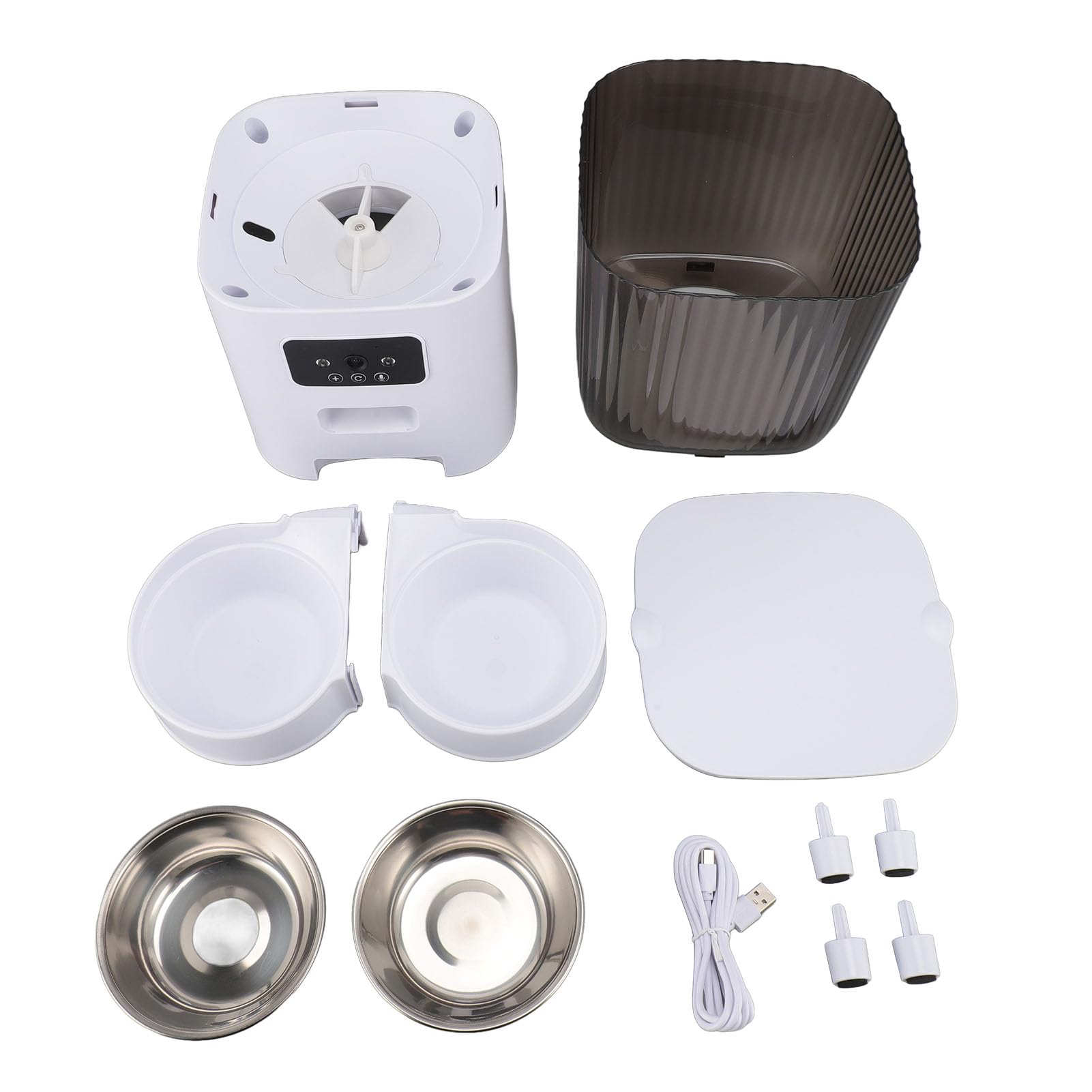 Distributore Automatico di Cibo per Gatti da 5 Litri - Distributore Automatico di Cibo per Mangiatoia per Cani WiFi, Mangiatoia per Gatti Temporizzata Intelligente con (Doppia