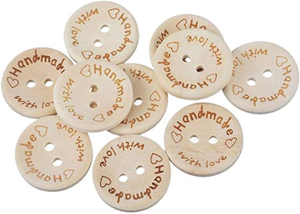 Handmade Wooden Buttons (100 Pieces)