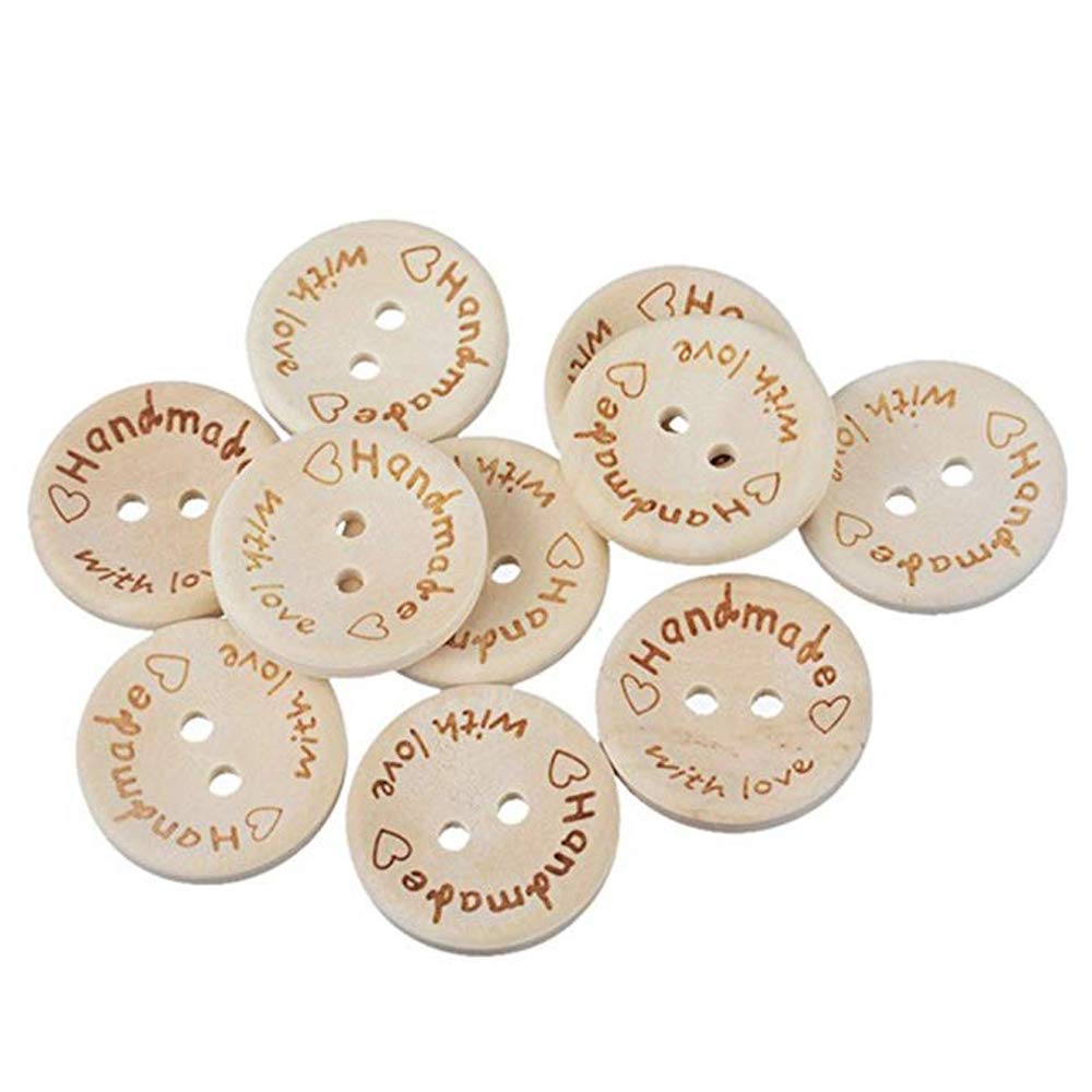 Handmade Wooden Buttons (100 Pieces)