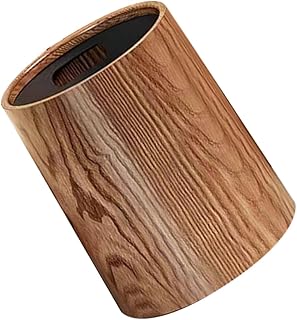 Imitation Wood Grain Trash Can Large Capacity 12l Round Plastic Garbage Bin for Home Kitchen Bathroom Bedroom Office Hotel Use
