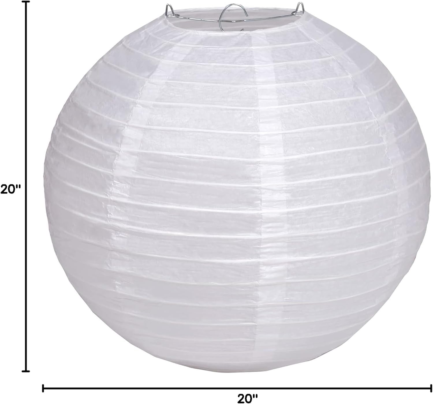 Pack of 6 Round Paper Lantern Lamp Paper Lanterns Party Decorations (White, 20"/50CM)