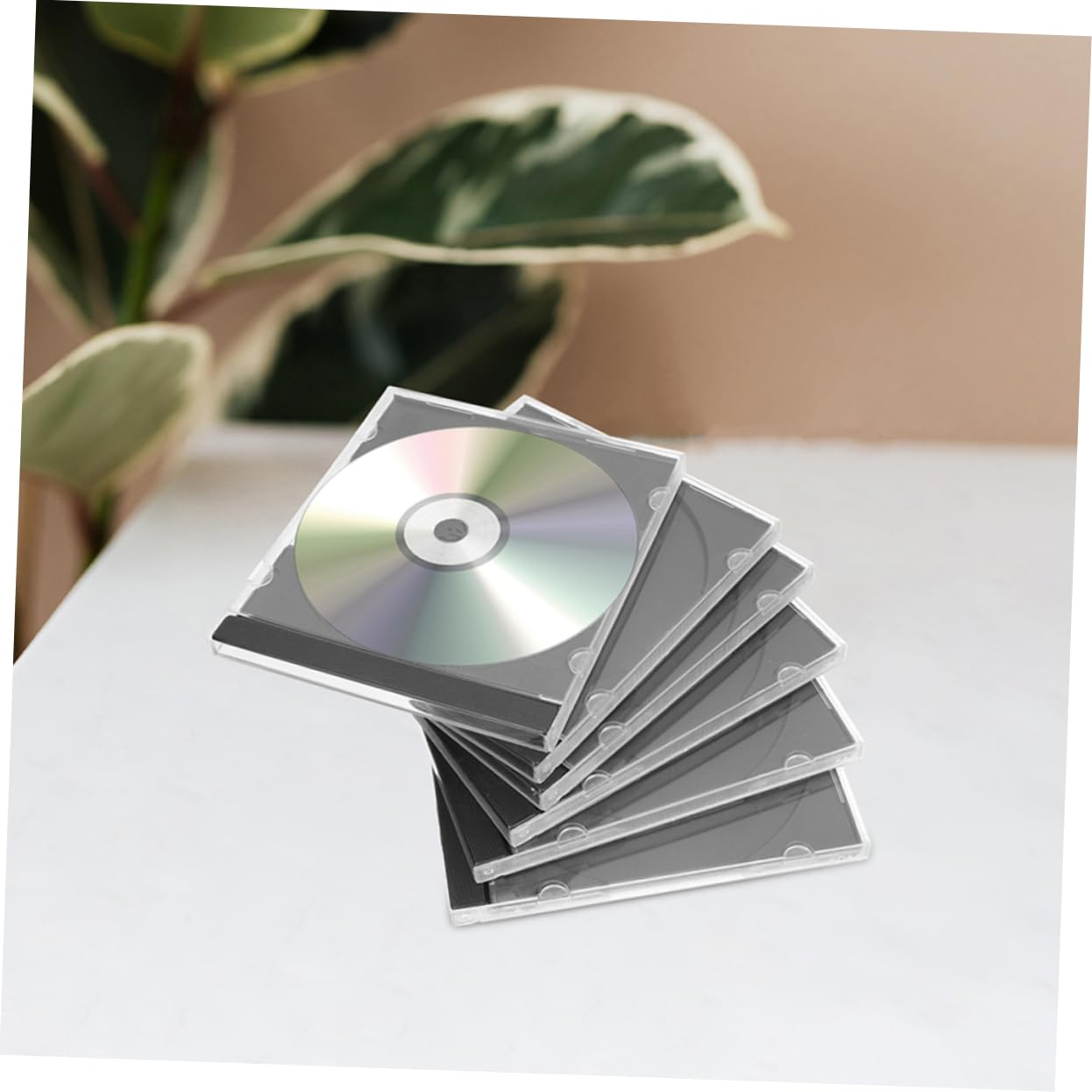 Yardenfun Custodia Trasparente e Facile da Identificare in Plastica per CD e Dvd 10 Pezzi Impilabile per L'organizzazione lo Storage Domestico