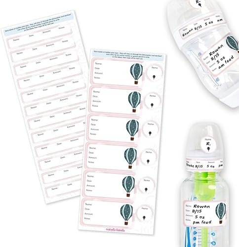 Miniatura 14 de Mabel's Labels Etiquetas para biberones – 24 etiquetas personalizables para escribir y limpiar para guardería, almacenamiento de leche y biberones,