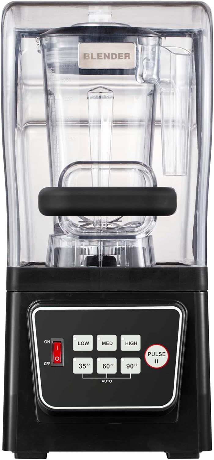 Commercial Blender with Soundproof Shield, 2200W Professional-Grade Smoothie Blenders, 70 oz Heavy Duty Blender with Strong and Power, Self-Cleaning, Quiet Sound Enclosure, High-Speed Blender