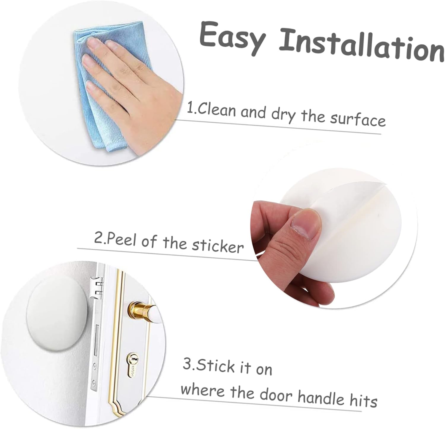 3pcs Silicone Crash Pad Furniture Protector Wall Guard Bumpers Round Silicone Door Stop Wall Pad Cabinet Bumpers Silicone Door Stopper Protective Film White Mute Child (Whitex3pcs 8X8CMx3pcs)