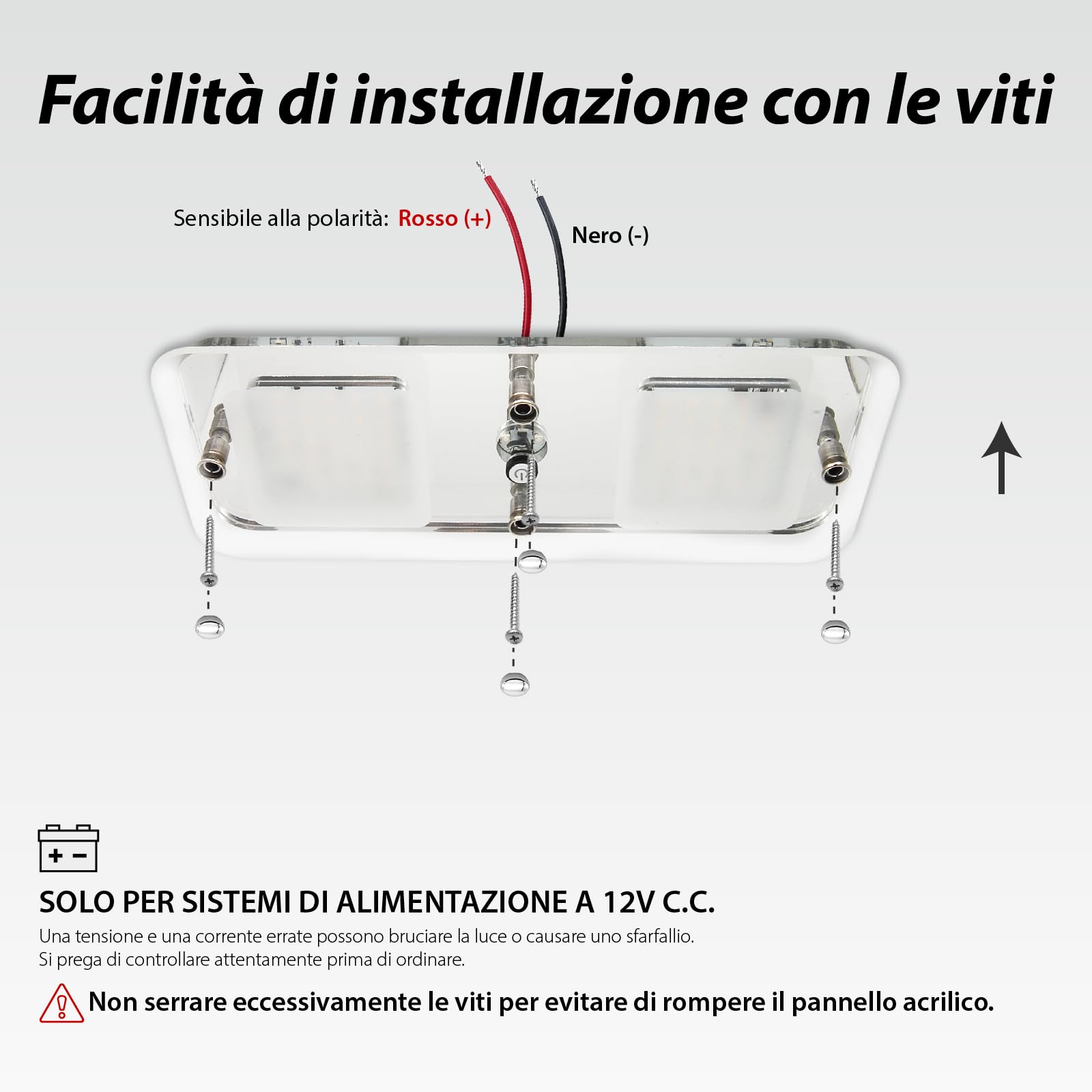 Dream Lighting Plafoniera per Camper LED 12v Illuminazione LED Interni Dimmerabile 3000K Bianco Caldo con Indicatore Blu